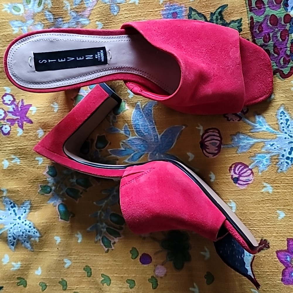 suede slide mules